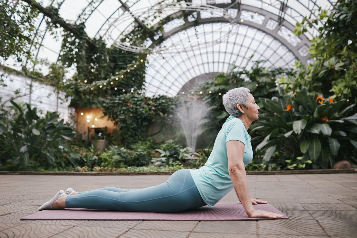 woman doing cobra pose